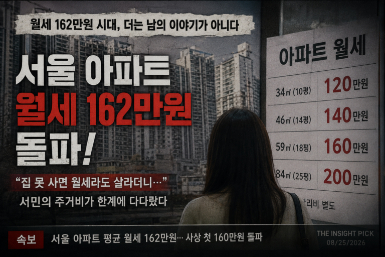 서울 아파트 월세 162만원 시대