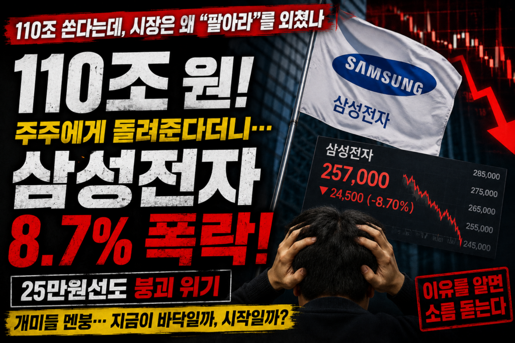 삼성전자 110조 투자 발표와 주가 하락