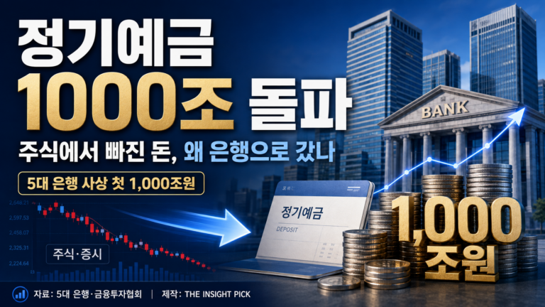 5대 은행 정기예금 1000조원과 안전자산 이동