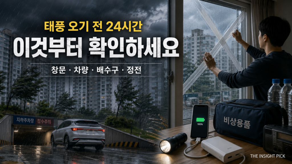 태풍 대비 체크리스트와 창문 안전조치