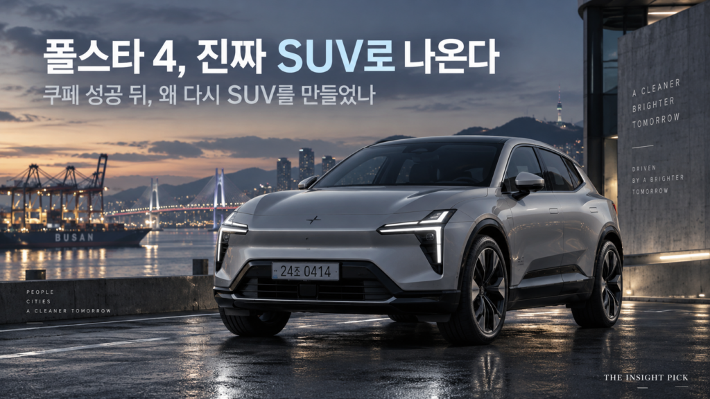 폴스타 4 SUV와 부산 야경을 표현한 대표 이미지